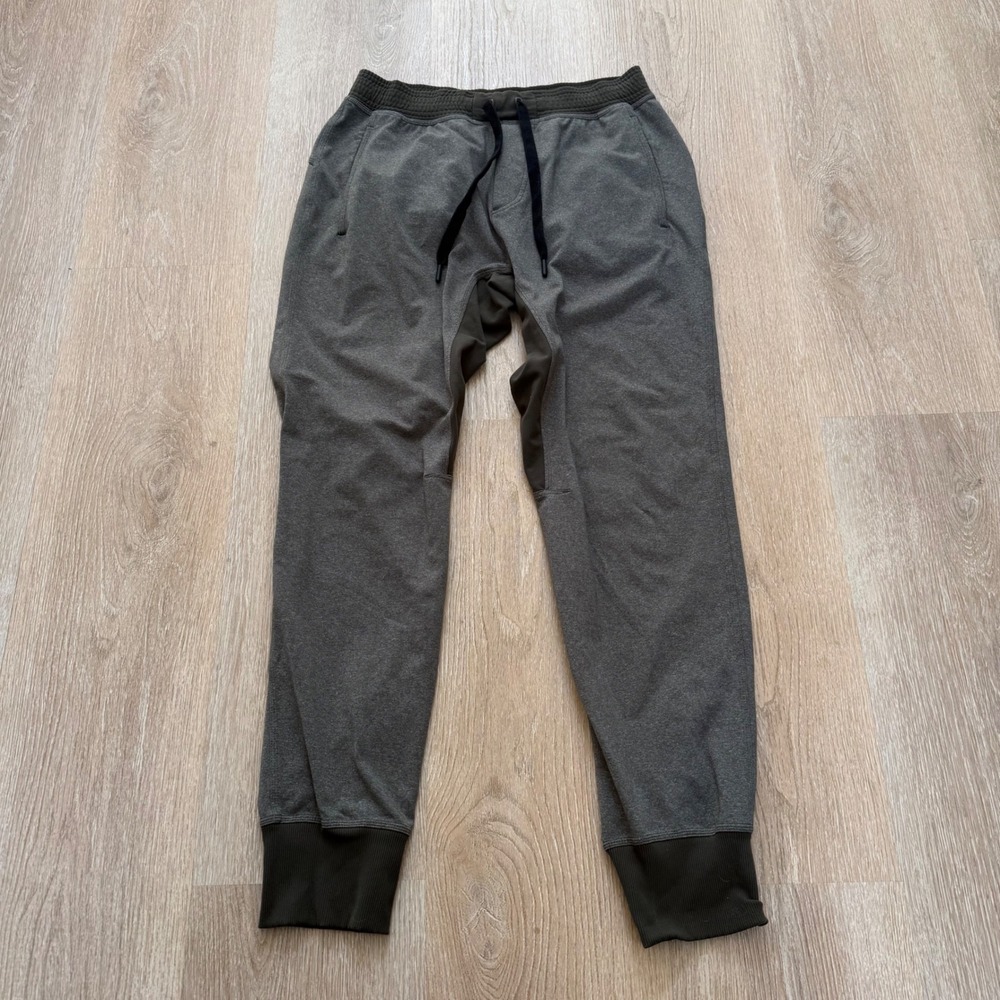 Lululemon Warpstreme Joggers Mens Large Olive Green‎ Grey Performance Athleisure